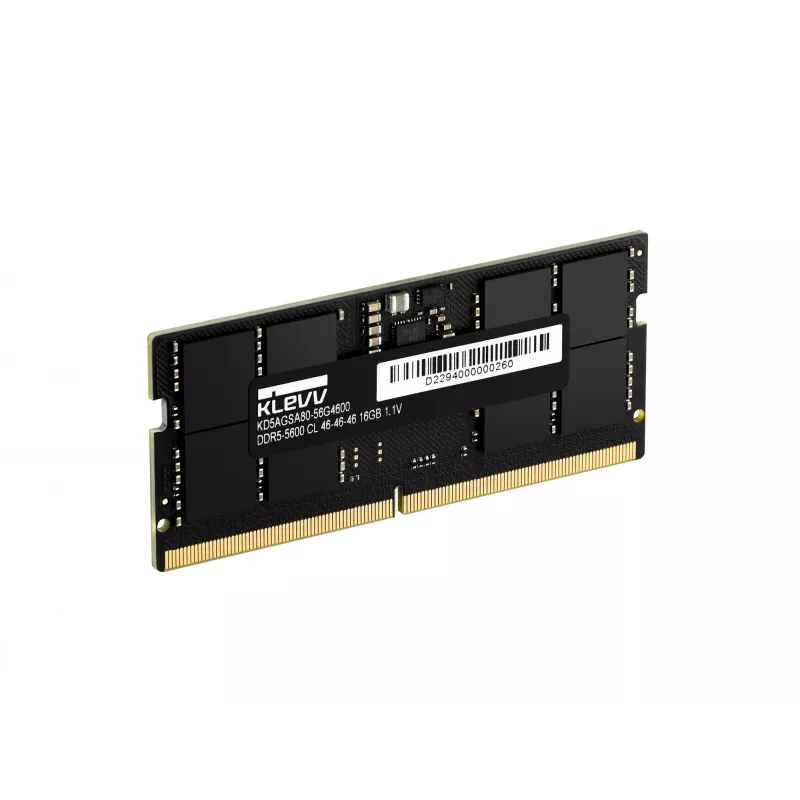 Klevv 16GB LAPTOP-RAM-MODUL DDR5 5600MT/s PC5-44800 UNBUFFERED NON-ECC SODIMM 1,1V 2GX8 CL46