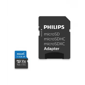 Philips FM51MP65B/00 microSDXC-Karte, 512 GB, Class 10, UHS-I U3, inkl. Adapter