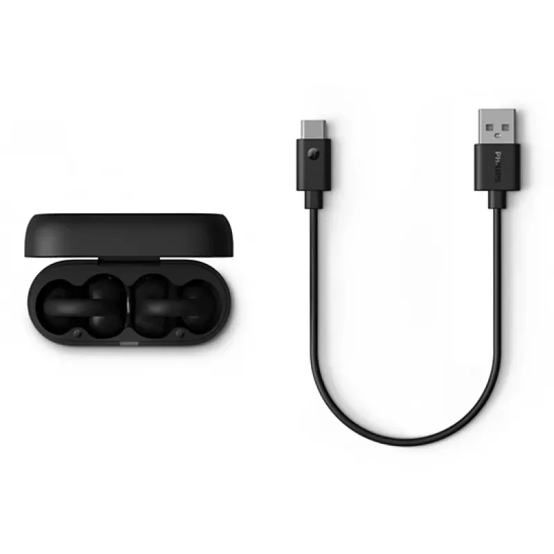 Philips 2000er-Serie TAQ2000BK Headset True Wireless Stereo (TWS) Ohrclip, Open-Ear Anrufe/Musik Bluetooth Schwarz