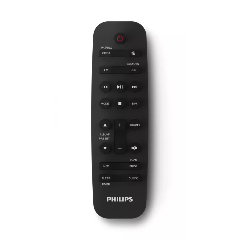 Home-Audio-Mikrosystem Philips TAM4205M2/12 — 80 W RMS, 2-Wege-Lautsprecher, Bluetooth, FM, LED-Anzeige, Schubladen-Disc-Ladevorgang (Schwarz/Silber)