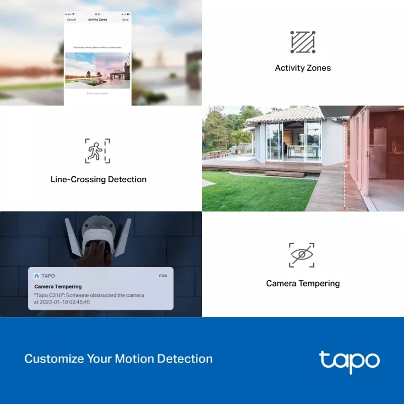 TP-Link Tapo Outdoor Security Wi-Fi Camera, IP-Sicherheitskamera, Außenbereich, Kabelgebunden & Kabellos, CE, NCC, Wandmontage, Weiß