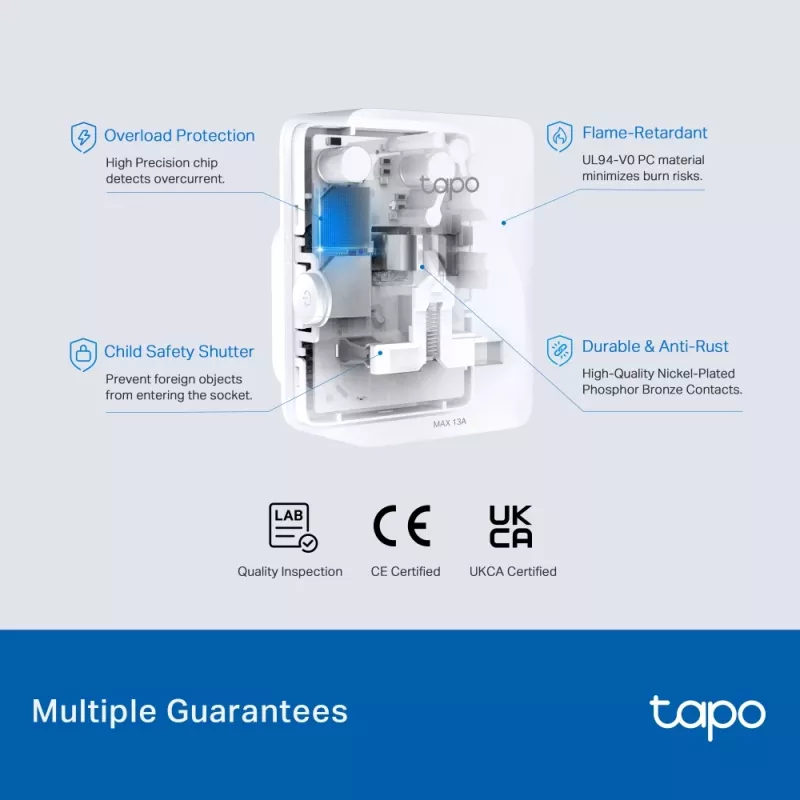 Smart-Steckdose TP-Link Tapo Mini P110M – Wi‑Fi/Bluetooth intelligente Innensteckdose, 16 A, 100–240 V, 3680 W, weiß