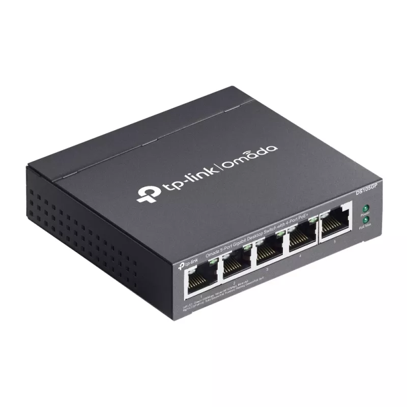 TP-Link Omada DS105GP Netzwerk-Switch Unmanaged Gigabit Ethernet (10/100/1000) Power over Ethernet (PoE) Schwarz