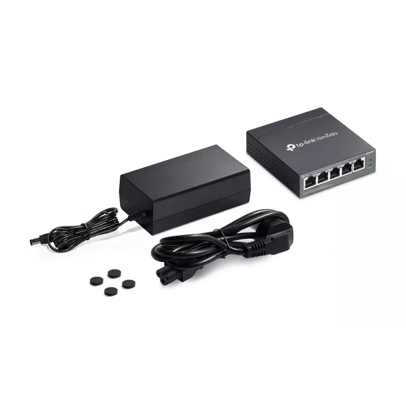 TP-Link Omada DS105GP Netzwerk-Switch Unmanaged Gigabit Ethernet (10/100/1000) Power over Ethernet (PoE) Schwarz