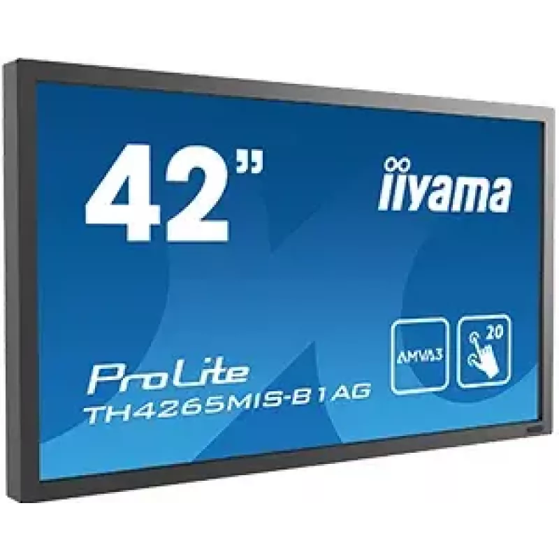 Computer monitor IIYAMA ProLite TH4265MIS-B1AG, 42 Zoll (106,7 cm), Full HD 1920×1080, LED-Touchscreen, 6,5 ms, 16:9, Lautsprecher, VESA, Schwarz