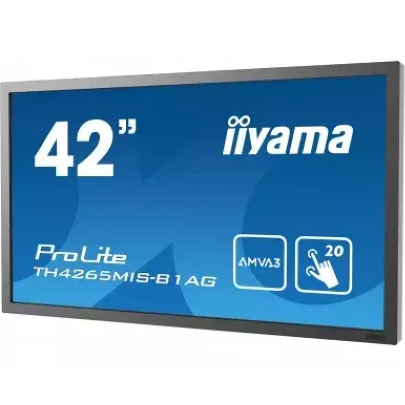 Computer monitor IIYAMA ProLite TH4265MIS-B1AG, 42 Zoll (106,7 cm), Full HD 1920×1080, LED-Touchscreen, 6,5 ms, 16:9, Lautsprecher, VESA, Schwarz