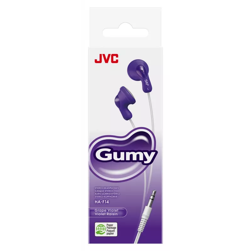JVC F14 Gumy In-Ear Kabelgebunden Violett, Kabelgebunden, 16 - 20000 Hz, Musik, 17.1 g, Kopfhörer, Violett