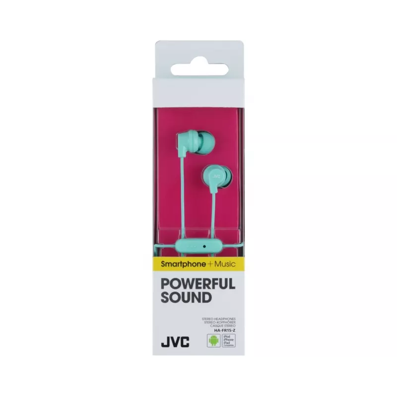 JVC HA-FR15-Z-E Farbenfrohe In-Ear-Kopfhörer mit Fernbedienung & Mikrofon