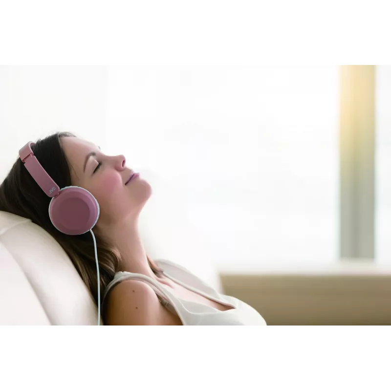 JVC Powerful Sound kabelgebundener On-Ear-Kopfhörer Pink, Kabelgebunden, 10 - 26000 Hz, Anrufe/Musik, 140 g, Headset, Pink