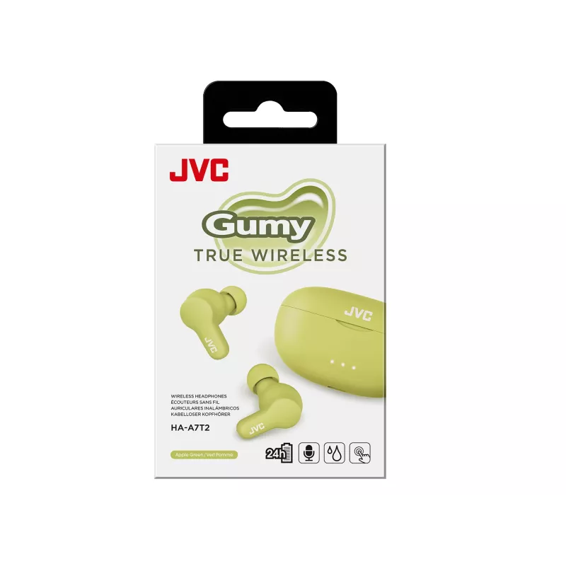 Kabelloses In-Ear-Headset JVC Gumy TWS Stix Grün — True Wireless Stereo Bluetooth, 20–20000 Hz, 10 m Reichweite