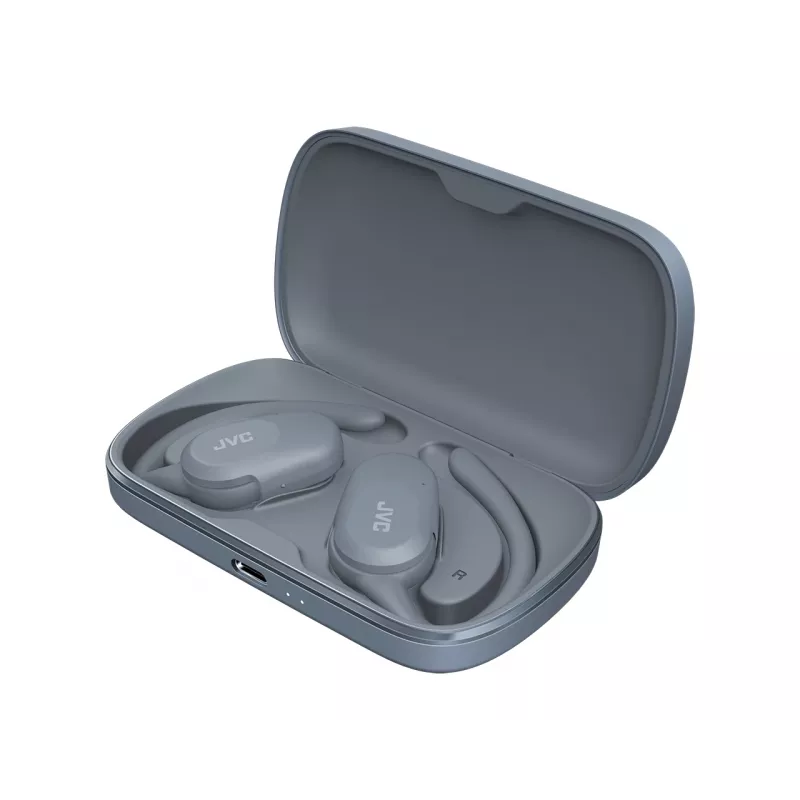 Headset JVC HA-NP40T True Wireless Stereo (TWS) In-Ear-Kopfhörer mit Ohrbügel Bluetooth, 20–20000 Hz, 10 m, grau