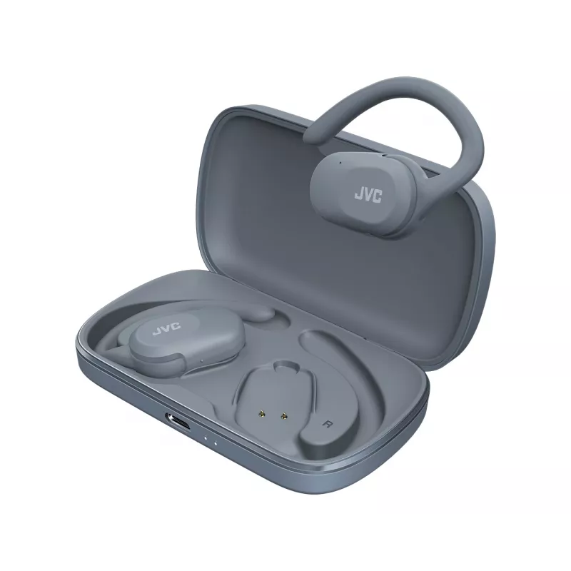 Headset JVC HA-NP40T True Wireless Stereo (TWS) In-Ear-Kopfhörer mit Ohrbügel Bluetooth, 20–20000 Hz, 10 m, grau