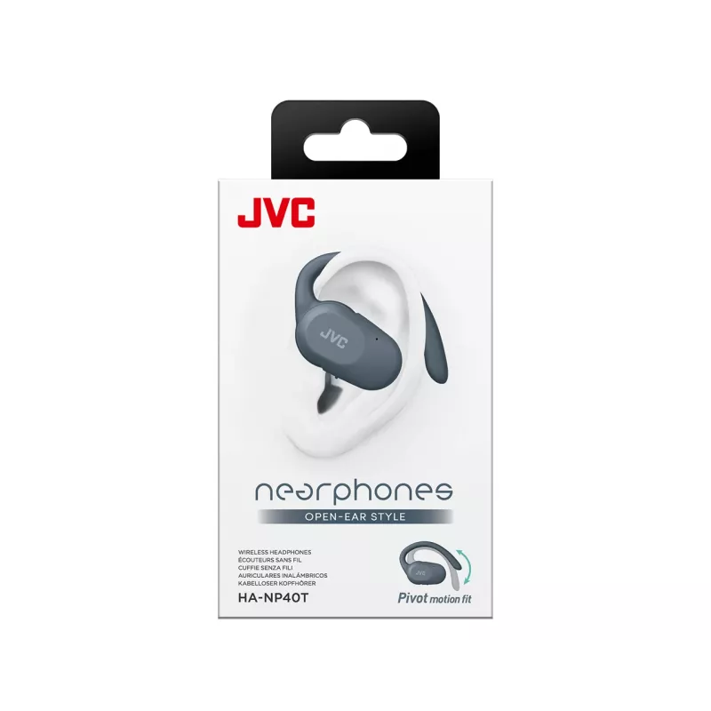 Headset JVC HA-NP40T True Wireless Stereo (TWS) In-Ear-Kopfhörer mit Ohrbügel Bluetooth, 20–20000 Hz, 10 m, grau