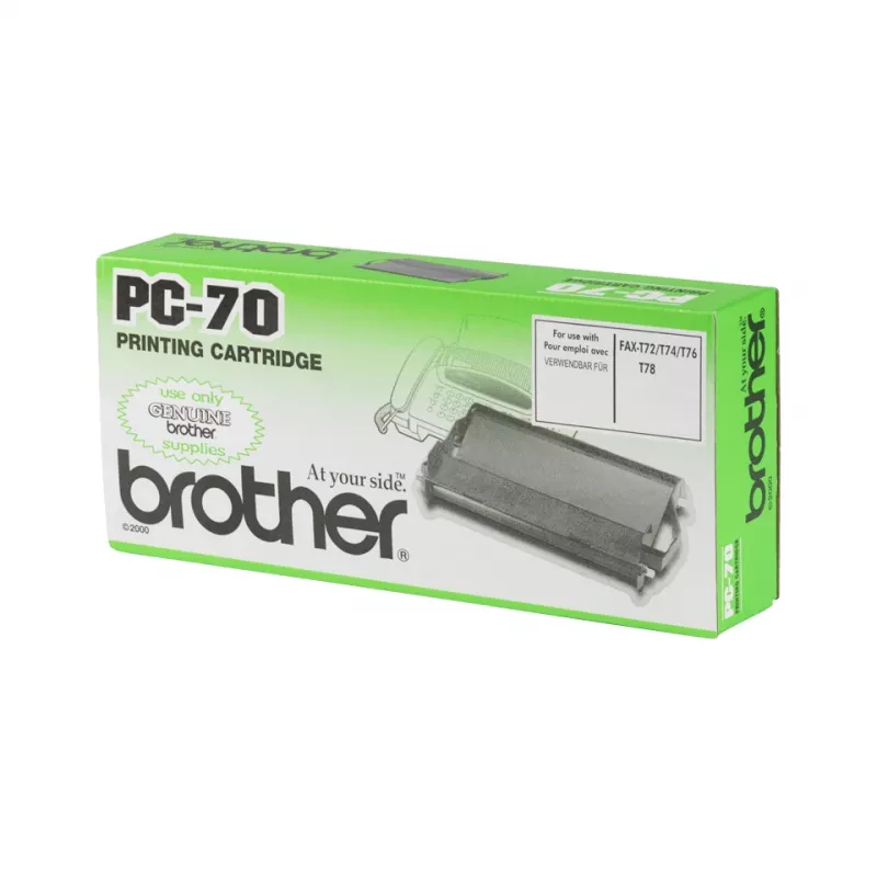 Fax-Kassette Brother PC70 – Schwarz, 140 Seiten, kompatibel mit FAXT72/74/76/78/7 Plus/92/94/96/98