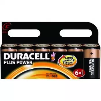 Duracell Plus Power C, 6er-Packung Einwegbatterie Alkaline