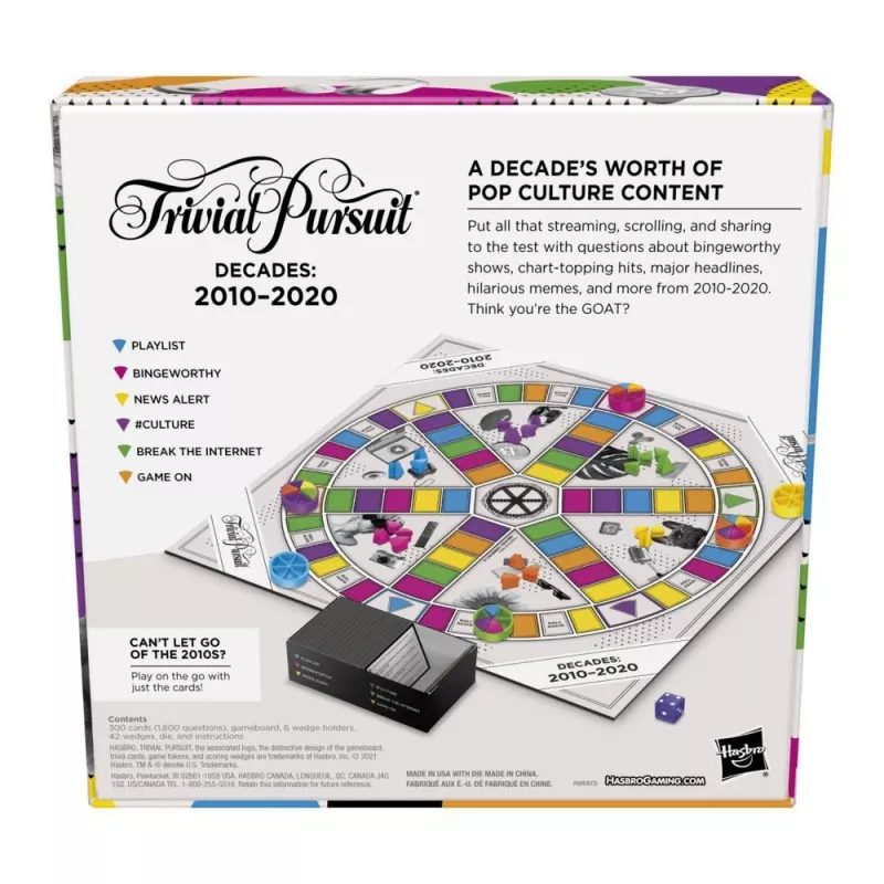 Hasbro Gaming Trivial Pursuit Jahrzehnte 2010 bis 2020 Brettspiel Trivia