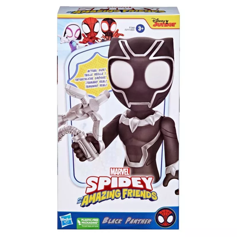 Marvel Spidey und seine Super-Freunde Supersized Schwarz Panther Actionfigur, Vorschul-Superheldenspielzeug