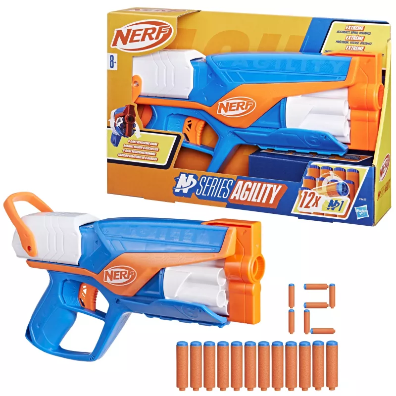 Spielzeugblaster NERF N Series Agility Blau Orange Weiß 8 Jahre
