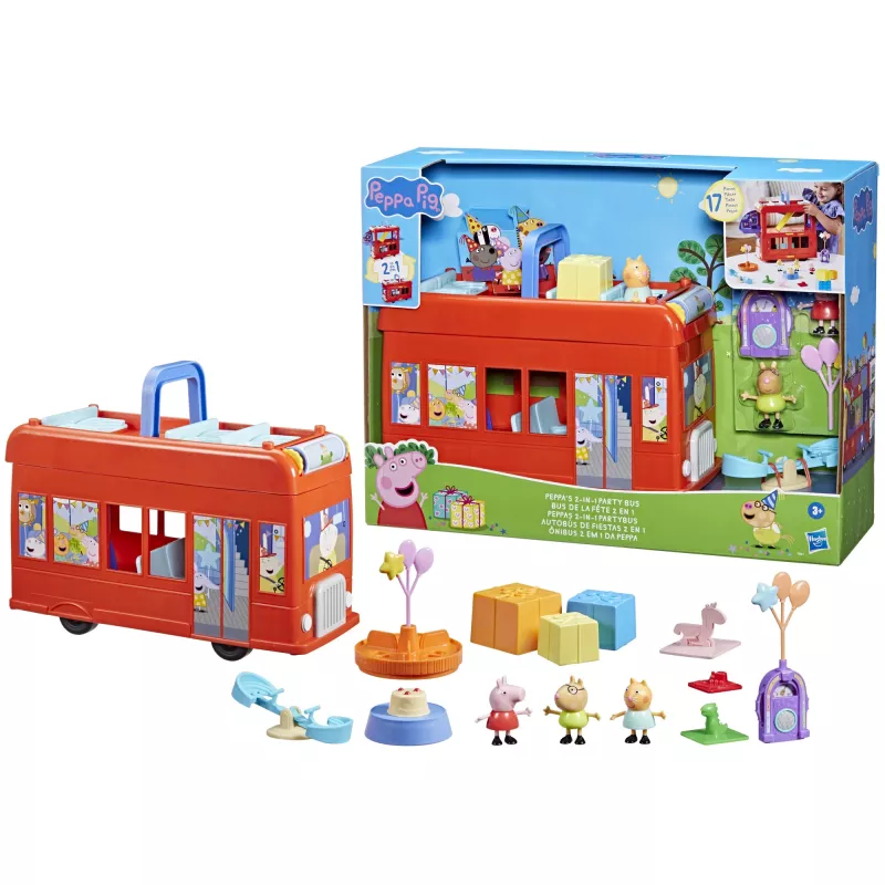 Peppa Pig 2-in-1 Party Bus, Action/Abenteuer, 3 Jahr(e), Mehrfarbig, Kunststoff