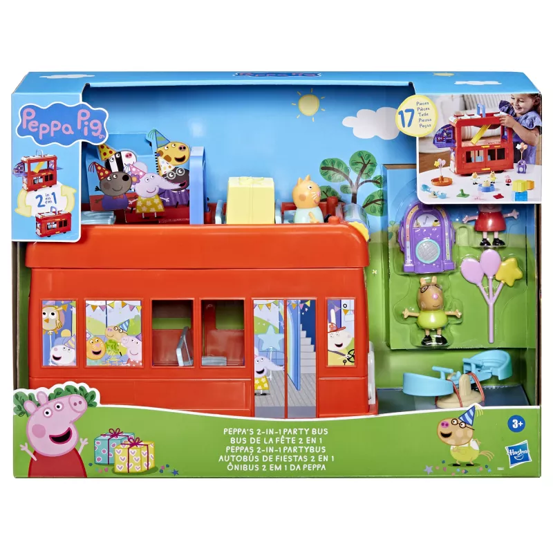 Peppa Pig 2-in-1 Party Bus, Action/Abenteuer, 3 Jahr(e), Mehrfarbig, Kunststoff