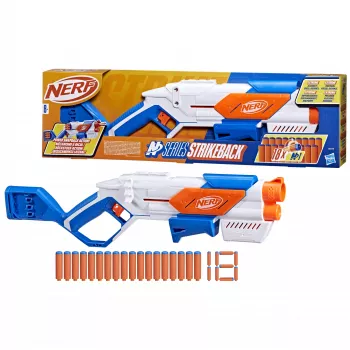 Spielzeug-Blaster Nerf N Series Strikeback Blau Orange Weiß 8+