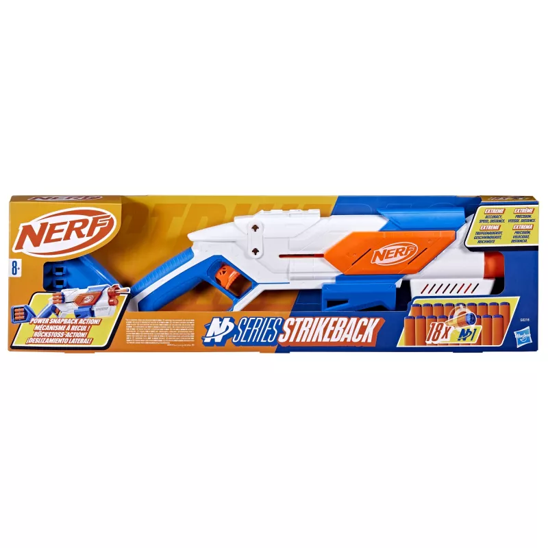 Spielzeug-Blaster Nerf N Series Strikeback Blau Orange Weiß 8+