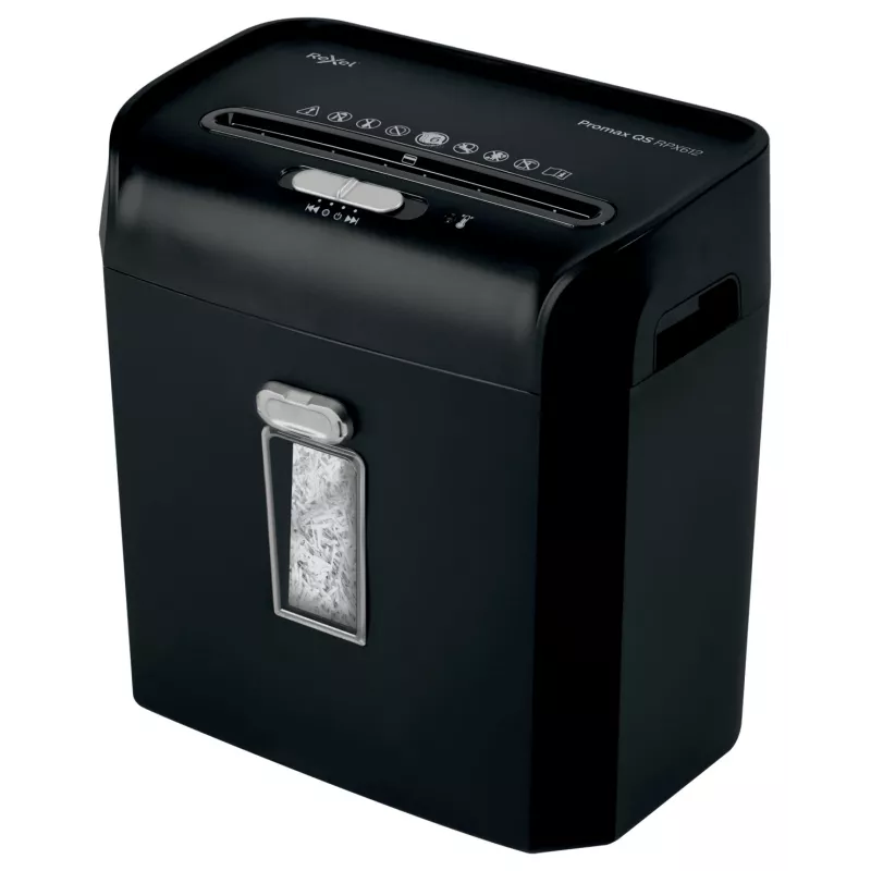 Rexel ProMax RPX612 Kreuzschnitt-Aktenvernichter P4, Kreuzschnitt, 22 cm, 4 x 40 mm, 12 L, 132 Blatt, 58 dB