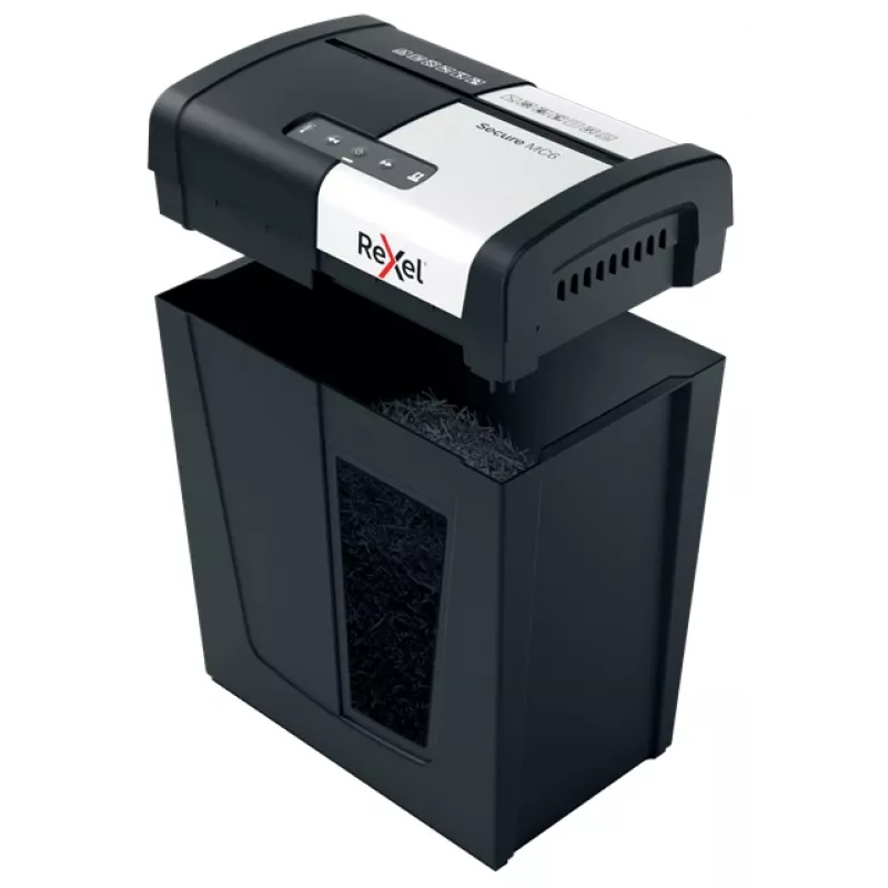 Rexel Secure MC6 Whisper-Shred Mikroschnitt-Aktenvernichter P5, Mikroschnitt, 2 x 15 mm, 18 L, 175 Blatt, 55 dB, Tasten