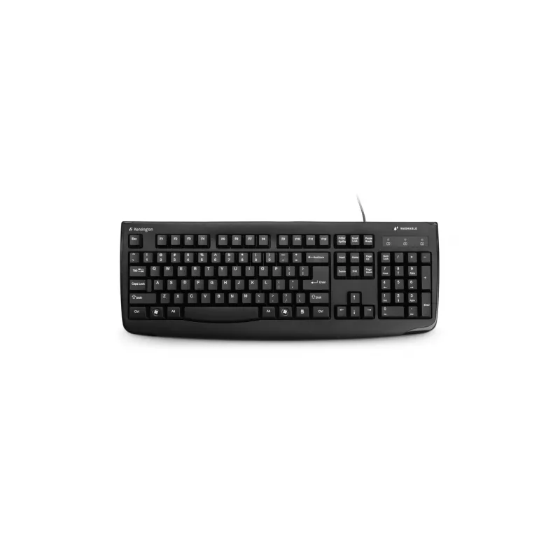 Kensington K:Keybrd Washable ProFitUSB ES, Full-size (100%), Kabelgebunden, USB, QWERTY, Schwarz