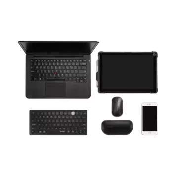 Kensington Dual Wireless Compact Tastatur - PN, Mini, Wireless, Bluetooth, QWERTY, Schwarz