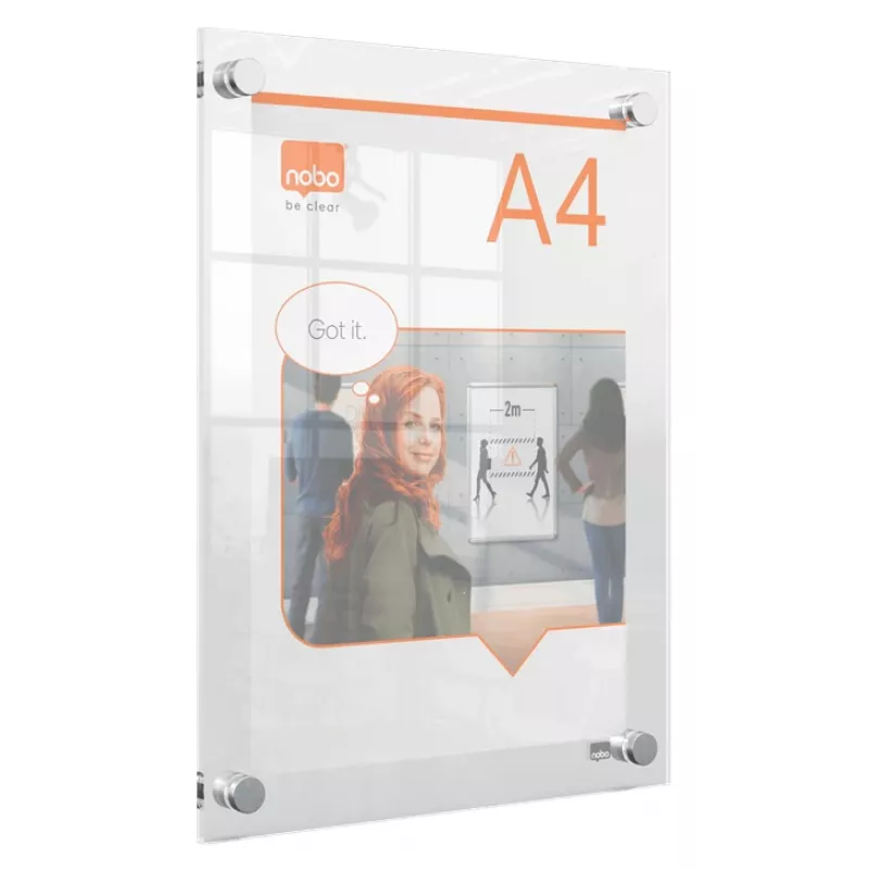 Nobo Premium Plus A4 Klarer Acryl-Wandposterrahmen