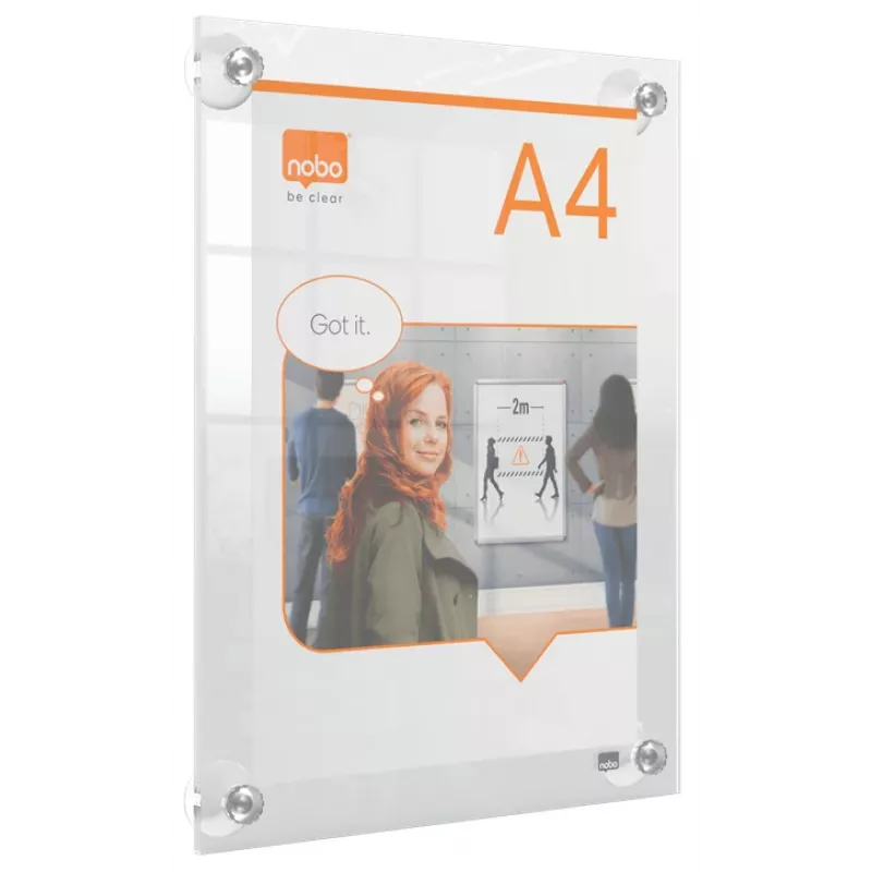 Nobo Premium Plus A4 klare Acryl-Wandhalterung für austauschbare Posterrahmen