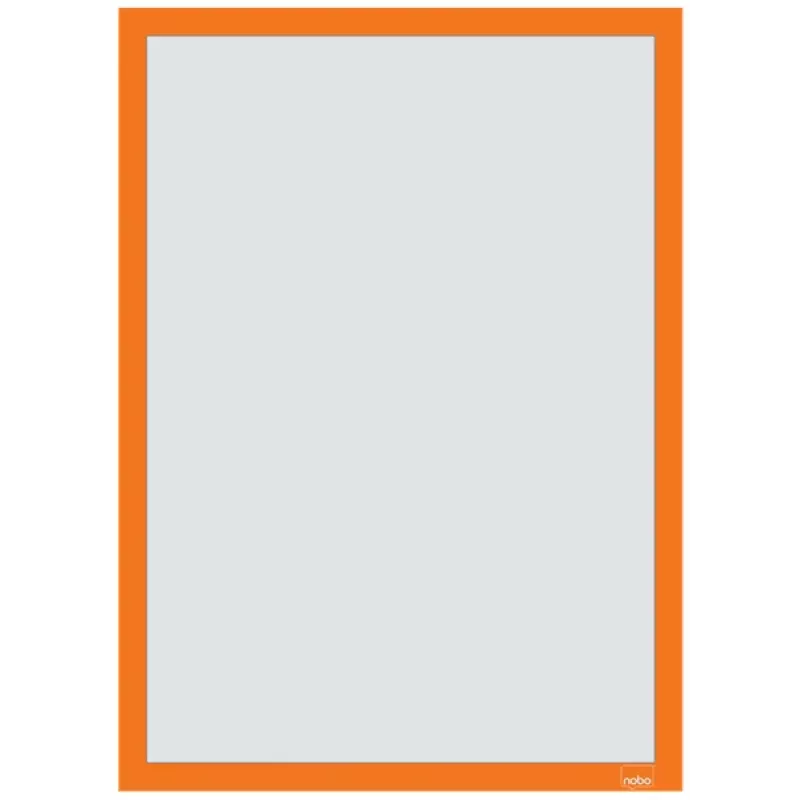 Nobo Selbstklebender Magnetischer Plakatrahmen A3, Orange, A3, Orange, Hoch-/Querformat, 235 mm, 10 mm, 450 mm