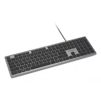 Kensington KB515 EQ USB-C/USB-A Kabelgebundene Tastatur, Full-Size (100 %), Kabelgebunden, USB, Scherenschalter, QWERTY, Grau