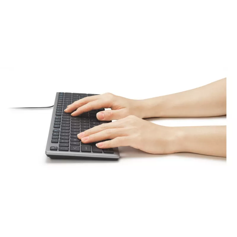 Kensington KB515 EQ USB-C/USB-A Kabelgebundene Tastatur, Full-Size (100 %), Kabelgebunden, USB, Scherenschalter, QWERTY, Grau