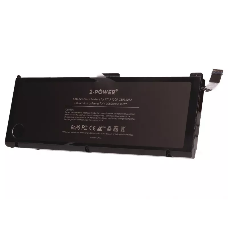 2-Power 7,4 V 11200 mAh Li-Polymer Laptop-Akku, Akku, Apple MacBook Pro 17 Zoll A1297 (Mitte 2009 EMC2272/EMC2329, Mitte 2010 EMC2352)