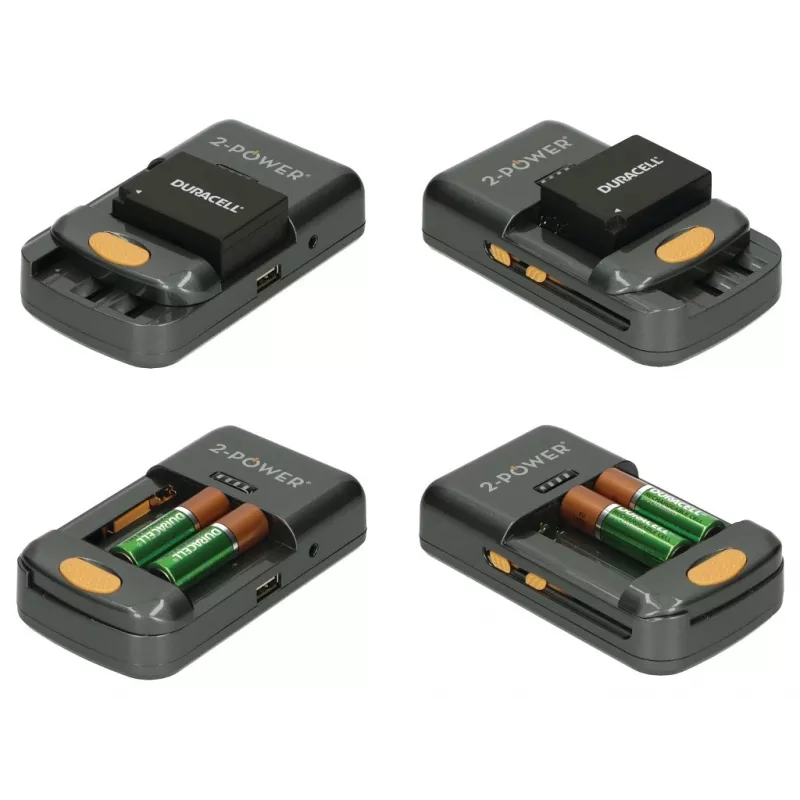2-Power Universal-Kamera-Ladegerät – Einzelhandel, Lithium-Ionen (Li-Ion), Nickel-Metallhydrid (NiMH), AA, AAA
