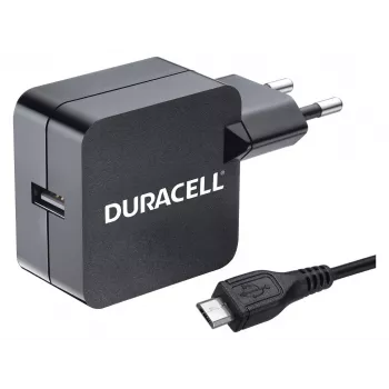 Duracell 2.4A Telefon-/Tablet-Ladegerät, Innenbereich, AC, 5 V, 2,4 A, Schwarz