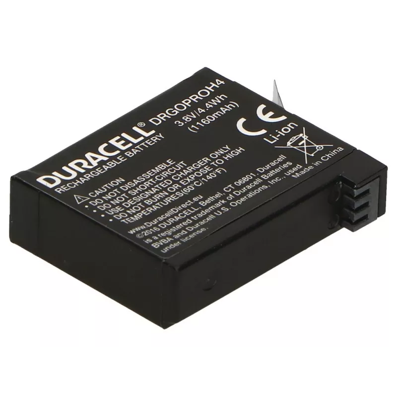 Duracell Kamera-Akku – ersetzt GoPro Hero 4 Akku, GoPro, 1160 mAh, 3,8 V, Lithium-Ionen (Li-Ion)