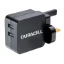 Duracell 2x2,4A USB Telefon/Tablet-Ladegerät, Innenbereich, AC, 5 V, Schwarz