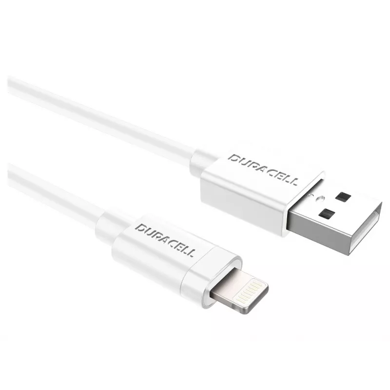Duracell Sync/Charge Kabel 1 Metre White, 1 m, USB A, Lightning, 2.0, Weiß