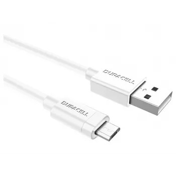 Duracell Sync-/Ladekabel 2 Meter Weiß, 2 m, USB A, Micro-USB A, 2.0, Weiß