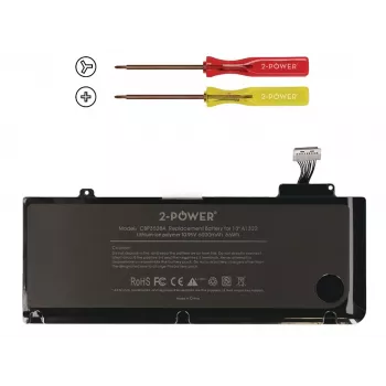 2-Power 10,95 V 6000 mAh Li-Polymer Laptop-Akku, Akku, Apple MacBook Pro 13 Zoll A1278, Mid 2009 (EMC2326)