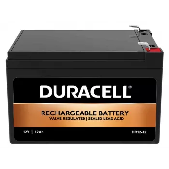 Duracell 12V 12Ah VRLA-Batterie, Blei-Vlies (VRLA), 12 V, 12 Ah, 12000 mAh, 144 Wh, Schwarz