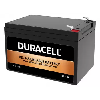 Duracell 12V 12Ah VRLA-Batterie, Blei-Vlies (VRLA), 12 V, 12 Ah, 12000 mAh, 144 Wh, Schwarz