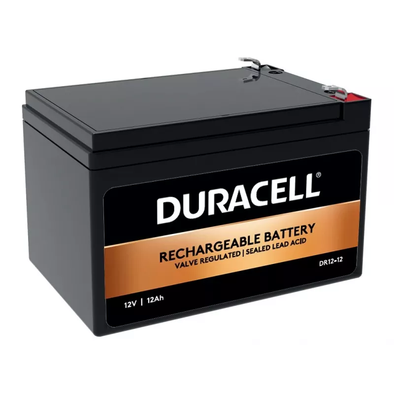 Duracell 12V 12Ah VRLA-Batterie, Blei-Vlies (VRLA), 12 V, 12 Ah, 12000 mAh, 144 Wh, Schwarz