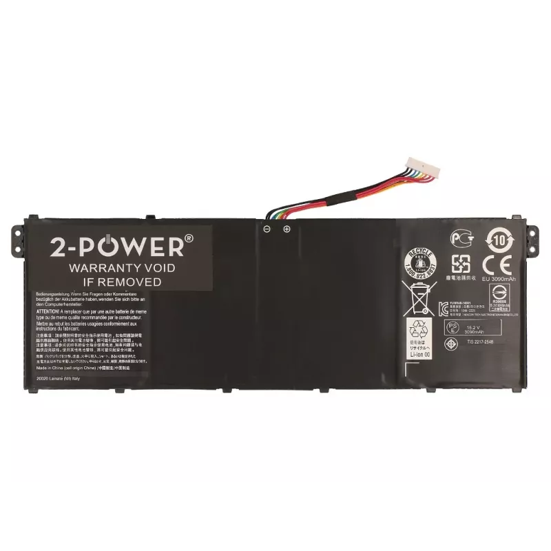 2-Power 15,2 V 3220 mAh Li-Polymer Laptop-Akku, Akku