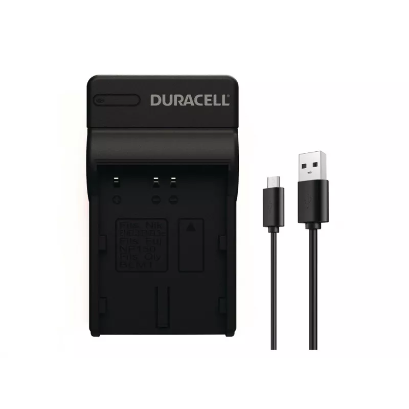 Duracell Digitalkamera-Akkuladegerät, USB, Innenraum-Akkuladegerät, Nikon EN-EL3e, FujiFilm NP-150, Schwarz, 5 V, 5 V