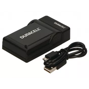 Duracell Digitalkamera-Akkuladegerät, USB, Ladegerät für Innenräume, Nikon EN-EL20, EN-EL22, EN-EL24, Schwarz, 5 V, 5 V