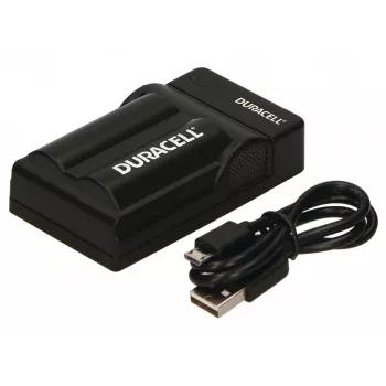 Duracell Digitalkamera-Akkuladegerät, USB, Innenraum-Ladegerät, Panasonic CGA-S002E, CGA-S006, Schwarz, 5 V, 5 V